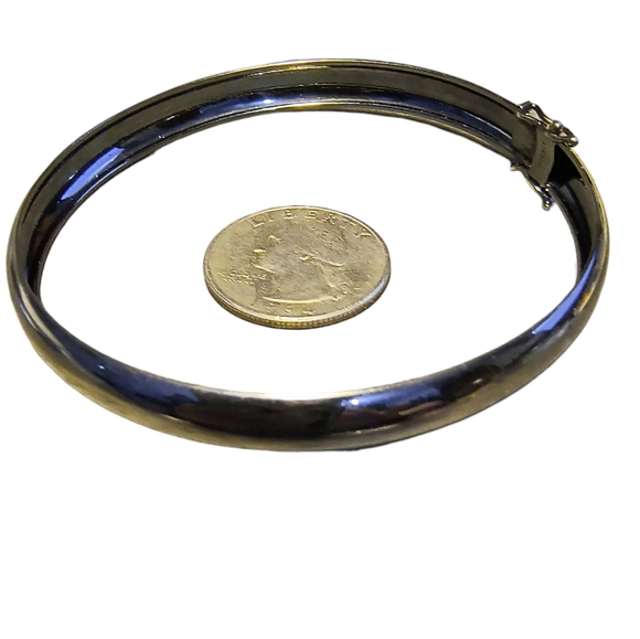 Jacmel Sterling Silver Bangle Bracelet with Oxidized Gunmetal Finish - Picture 2 of 10